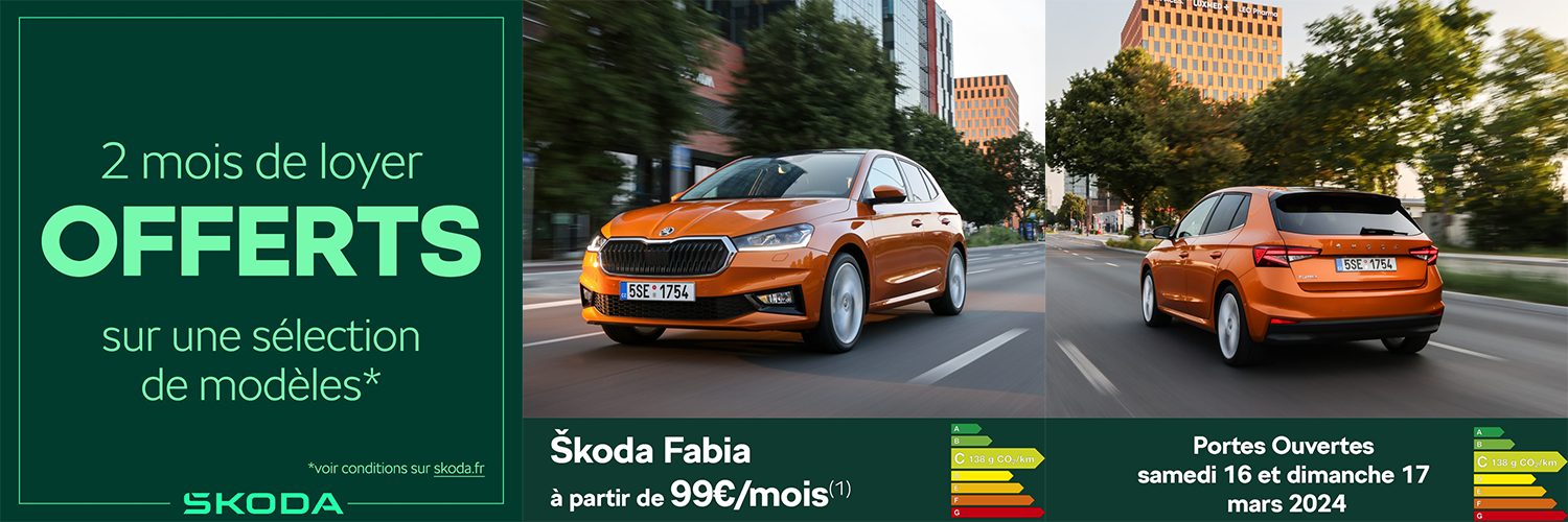 NOUVELLE EXCEL AUTO - Offre Skoda Fabia 99€/mois (1)